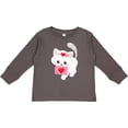 thumbnail image 3 of Inktastic Valentine's Day Cat, Cute Cat, Gray Cat, Hearts Girls Long Sleeve Toddler T-Shirt, 3 of 5