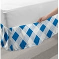 thumbnail image 2 of Blue and White Bed Skirt, Gingham Checkered Picnic Pattern Traditional Plaid Tartan Rhombus Grid, Elastic Bedskirt Dust Ruffle Wrap Around for Bedding Decor, 4 Sizes, Azure Blue White, by Ambesonne, 2 of 2