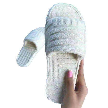 

Woolen Velvet Womens Platform Flat Slip On Slippers Casual Winter House Bedroom Warm Comfy Shoes
