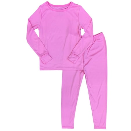 Cuddl Duds Toddler Girls Bright Pink Thermal Underwear Long Johns Base Layer