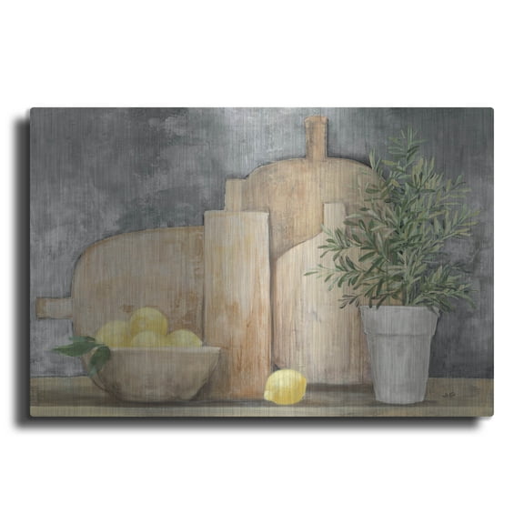 Luxe Metal Art 'Rustic Kitchen Gray' by Julia Purinton Metal Wall Art, 16" x 12"