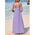 thumbnail image 2 of Vestido de verano PRETTYGARDEN 2025 para mujer, sin mangas, con tiras, morado, 2 of 9