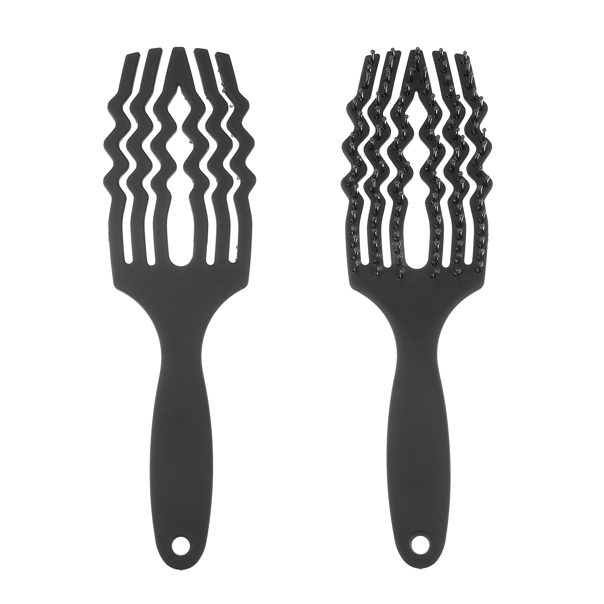 Unique Bargains 1Pc Tangle Hair Brush Paddle Detangler Hair Comb for All Hair Types Black