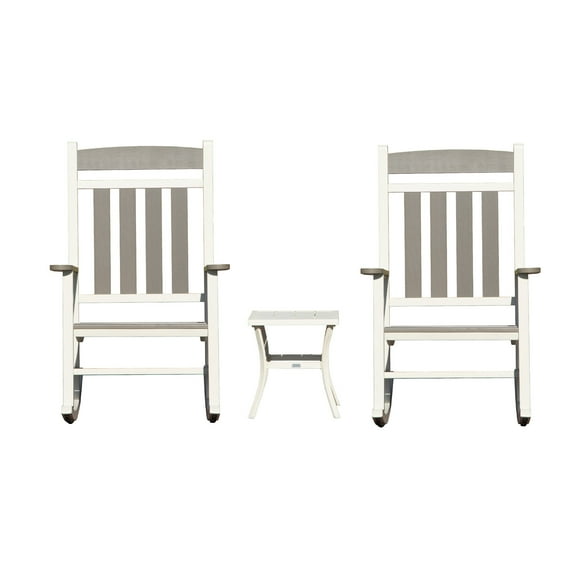 Patio Furniture Sets Outdoor Rocking Chairs Set of 3, Durable HDPE Patio Oversized Rockers for Adults, Porch Rocking Chair with 380lbs Support, Weather-Resistant,Outdoor Patio Furniture Sets
