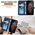 thumbnail image 5 of Case for iPhone 16 Case Wallet with Card Holder Kickstand Magnetic Clasp PU Leather Flip Shockproof Protective Flip Case for iPhone 16 6.1 inch Blue HX, 5 of 12