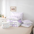 thumbnail image 5 of Feelyou Princess Love Heart Bedding Comforter Set 7 Pieces, Dreamy Purple Cartoon Full Bedding Set, Teens Kids Boys Girls Reversible Fitted Sheet Flat Sheet, Luxury Bedroom Decor, 5 of 7