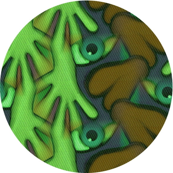 Ahgly Company Machine Washable Indoor Square Transitional Green Apple Green Area Rugs, 3' Square