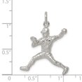 thumbnail image 2 of Solid 925 Sterling Silver Men's Baseball Pitcher Charm Pendant - 25mm x 24mm, 2 of 4