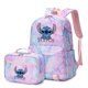 thumbnail image 1 of 2pcs Stitch Prints Girls Boys Kids Backpack with Lunch Bag Rucksack Casual Student Teenagers School Bags for Women Sets, 1 of 4