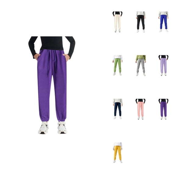 Boys Girls Active Pants Jogger Sweatpants With Pockets Kids Trousers Casual Solid Pants