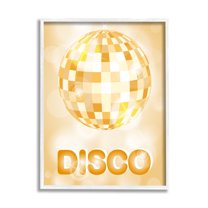 Stupell Industries Retro Glam Disco Ball Beauty & Fashion Painting White Framed Art Print Wall Art