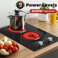 thumbnail image 2 of Advwin 2 Burner Electric Cooktop,110v Electric Cooktop with Knob Control,12 Inch Countertop & Built-in Ceramic Cooktop with Child Safety Lock, Timer, 9 Power Levels and Over-Temperature Protection, 2 of 8