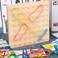 thumbnail image 4 of Wooden Geoboard Mathematical,Montessori Toys for Toddlers Mathematical Manipulative Material Array Block Geo Board Graphical Educational Toys 7x7 Brain Teaser for Kid Geoboards with Rubber Bands, 4 of 7