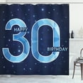 thumbnail image 1 of Ambesonne Navy Blue Shower Curtain, Modern Birthday Image, 69"Wx84"L, Dark Blue Turquoise, 1 of 3