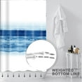 thumbnail image 4 of Abstract Ocean Wave Ombre Shower Curtains Set Navy Blue White Shower Curtain for Bathroom Modern Waterproof Fabric Stall Bath Curtain with 12 Hooks Rings Extra Long 72x72in, 4 of 6