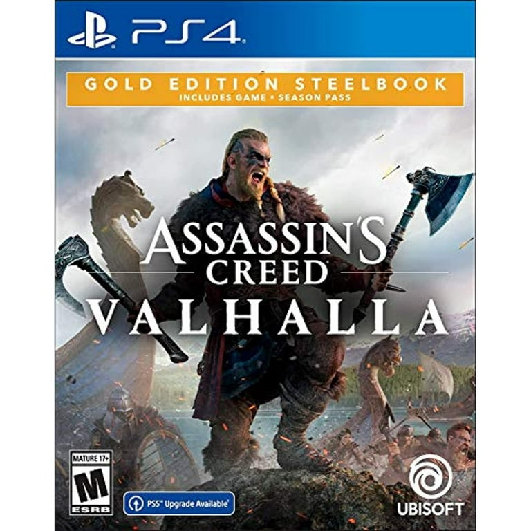Assassin'S Creed Valhalla Playstation 4 Gold Steelbook Edition With Free  Upgrade To The Digital Ps5 Version 