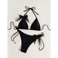 thumbnail image 5 of Women's High Waisted Bikini Set Two Piece Swimsuit for Women Shirred Solid Color High Waisted Bathing Suits for Women Strap Bikini Swimwear Summer Swim Suit Gibobby(XS,Black), 5 of 9