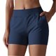 thumbnail image 2 of Puntoco Pantalones cortos de algodón para mujer, cintura elástica, verano, lisos, informales, con bolsillos, para salir, 2 of 5