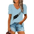 thumbnail image 2 of Blusas de Manga Corta para las Mujeres, Blusa de Camiseta Suelta Casual Hecha de Tela Cómoda para Todo el Uso Diario de Temporada, Blusas para las Mujeres Casual, 2 of 8