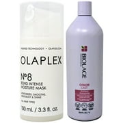 Olaplex No. 8 Bond Intense Moisture Mask, 3.3 oz & Matrix Biolage Color Last Shampoo, 33.8 oz