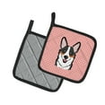thumbnail image 2 of Carolines Treasures BB1255PTHD Checkerboard Pink Corgi Pair of Pot Holders , 7.5HX7.5W, multicolor, 2 of 3