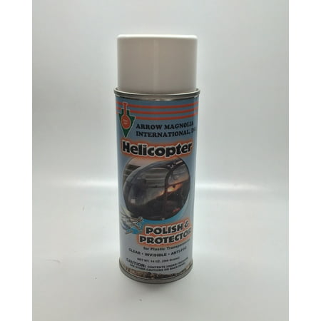 - Helicopter Polish, Plastic Cleaner, Protector and Scratch Remover, Aerosol, Cleans, Repels Dirt, and even Covers Minute Scratches By Arrow