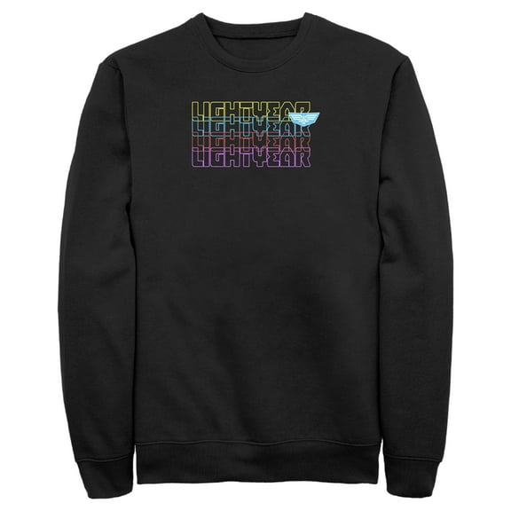 Men's Lightyear Stacked Colorful Logo Sweatshirt Black Large