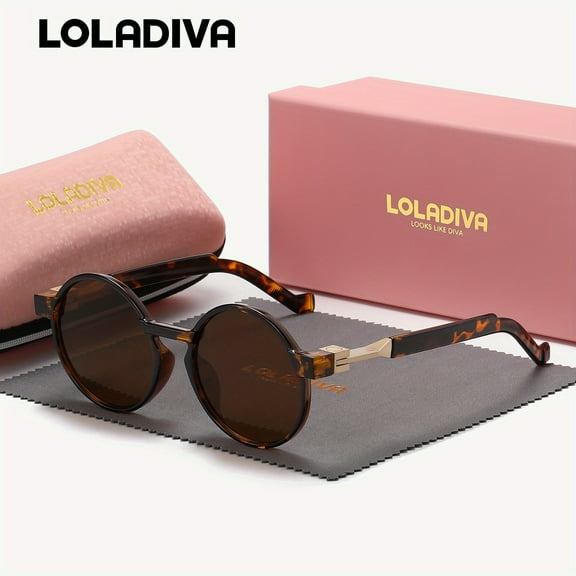 LolaDiva Unisex Fashion Full Frame Sunglasses Polarized Round Frame Sunglasses UV400