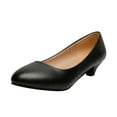 thumbnail image 4 of Dakaela Women's Pumps Low Chunky Block Heel Dress Shoes Closed Round Toe Mary Jane Loafers Navy 8.5, 4 of 5