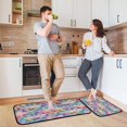 thumbnail image 6 of 2-Piece Kitchen Mat Set Non Slip Washable Floor Mats Decorative Rugs for Kitchen Sink Laundry Colorful Lotus Pattern, 6 of 7