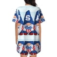 thumbnail image 3 of Lsque Cute Gnomes in USA Women's Short-Sleeved Pajama Set - 2 Piece Soft and Lightweight Sleepwear Set-Large, 3 of 9