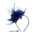 thumbnail image 4 of Women's Elegant Feather Hair Band Headpiece with Colorful Net Veil for Performance Derby Tea Party and Festivals, 4 of 4