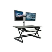 Rocelco 38" Large Height Adjustable Standing Desk Converter - Black (R DADRB-40)