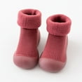 thumbnail image 2 of LowProfile Baby Socks Kids Toddler Boys Girls Solid Warm Knit Soft Sole Rubber Shoes Sock Slipper Stocking, 2 of 3