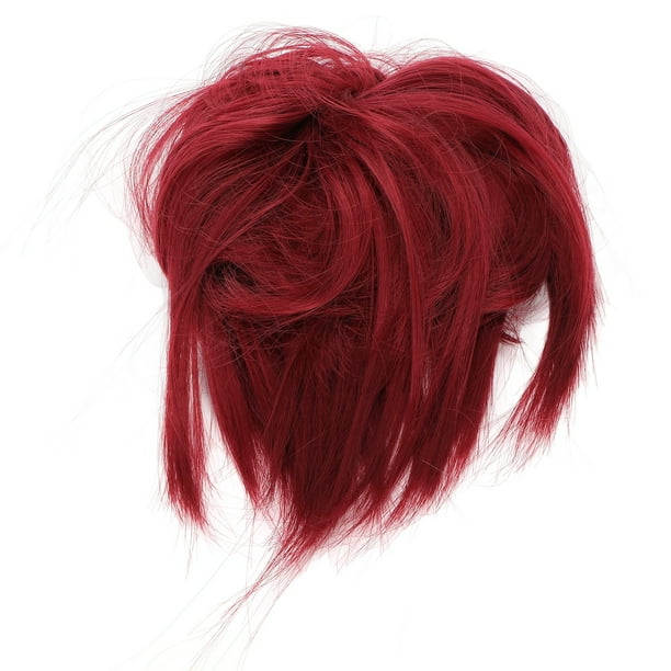 Pieza de Pelo de Moño desordenado updopeinado con zarcillos extensión de cabello rizado ondulado coleteros elásters de cola de Caballo, postizo para hueros y niñas,