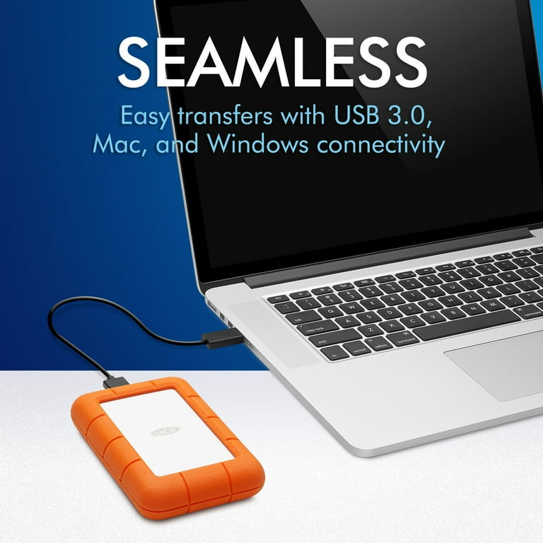 LaCie Rugged Mini 2TB External USB 3.0 Portable Hard Drive