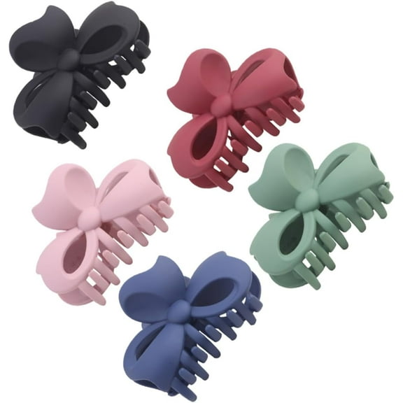 5pcs Bow Hairpin Girls Claw Clips Hair Claw Clips for Women Bow Hair Clips Head Pieces for Woman Shower Hair Clips Claw Clips for Girls Spotted Hairpins Ponytail Holder Miss Jaws
