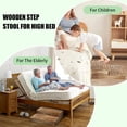 thumbnail image 5 of Wooden 2 Step Stool for High Beds, Solid Pine Wood Stepping Stool with Handle for Seniors Adults, 5 of 6