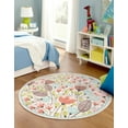 thumbnail image 4 of Unique Loom Whimsy Kids Collection Area Rug - Wildflowers (7' 10" Round Ivory/Light Blue) Perfect For Kids Bed Room/Nursery Room/Living Room/Class Room/Play Room, 4 of 5