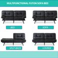 thumbnail image 7 of Convertible Futon Sofa Bed, Modern Sleeper Sofa with Adjustable Armrests, 7 of 7