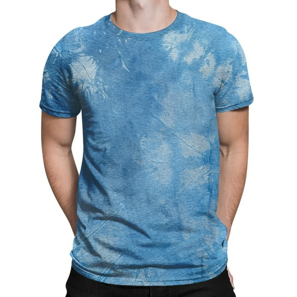 Men's Fashion Novelty Tie Dye Print Short Sleeve T Shirt for Men - Casual Wear for Everyday Style