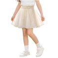 thumbnail image 2 of ATOGUTA Tulle Skirts for Girls Beige A Line Skirt with Built-in Shorts Athletic School Uniform Skirts for Teen 3T-13, 2 of 7