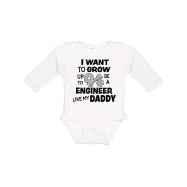 Inktastic I Want To Grow up To Be a Engineer Like My Daddy Boys or Girls Long Sleeve Baby Bodysuit