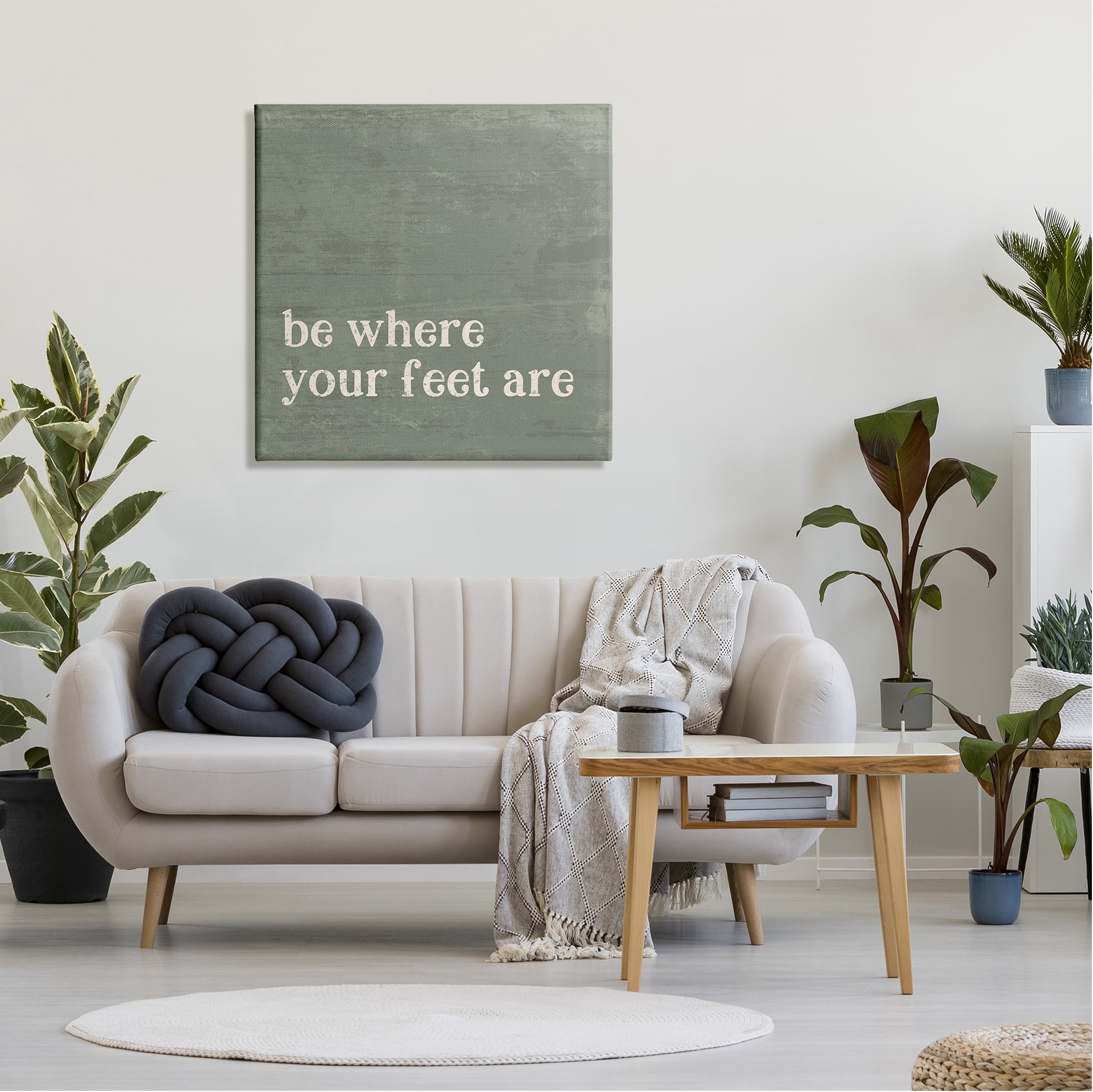 Stupell Industries Stay Grounded Inspiring Rustic Typography Phrase Graphic Art Gallery Wrapped Canvas Print Wall Art, Design by Jennifer Pugh