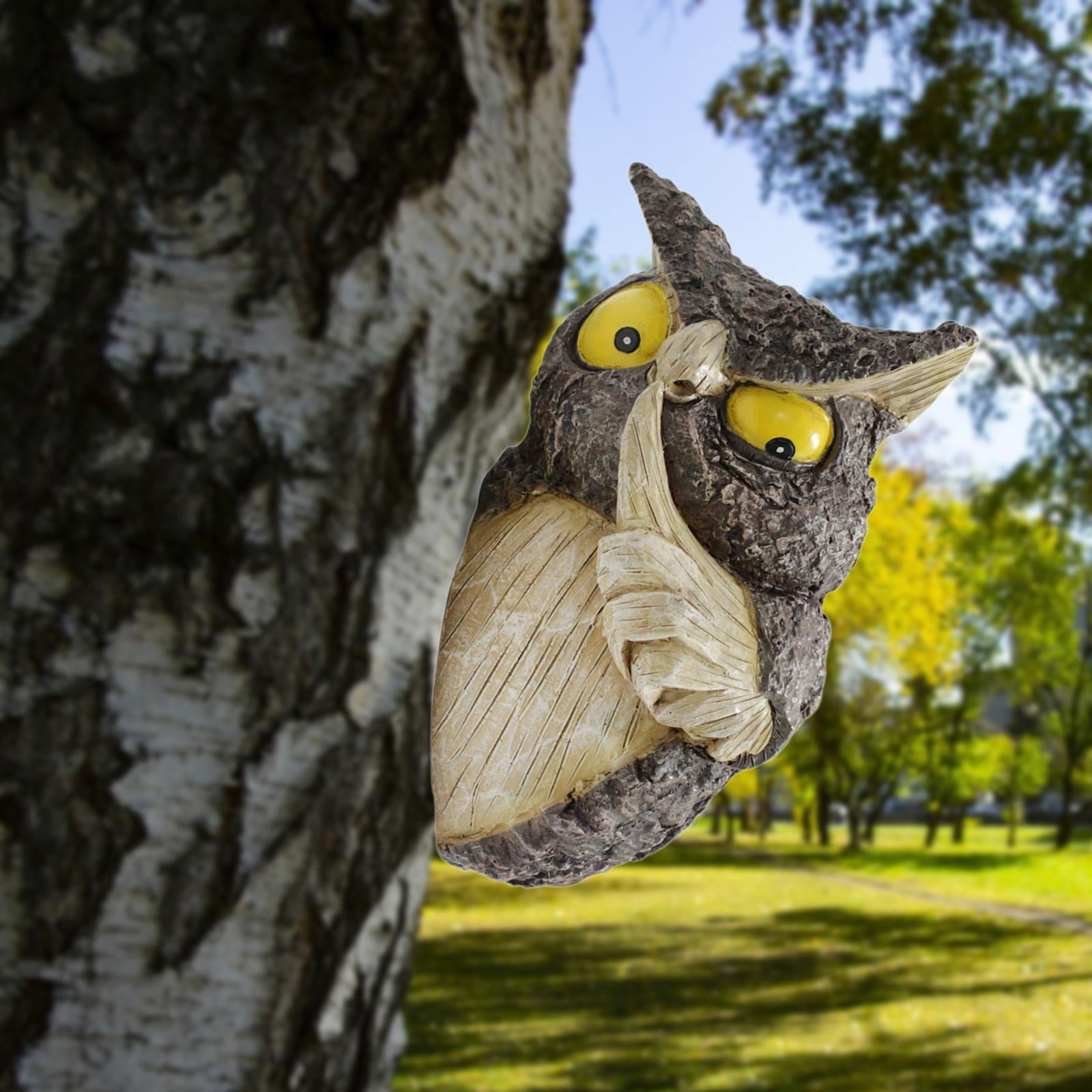 colaxi Owl Garden Figurine Decoration Interior Decoration Ornament Modern Resin Suspended Animal Sculpture for The Balcony of Farm Park