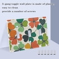 thumbnail image 3 of Yayeee Toggle Light Switch Wall Plate 3-Gang 6.37"x4.48" Decorative Outlet Cover, White Clover Pattern, 3 of 7