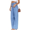 thumbnail image 4 of High Waisted Straight Leg Women's Jeans Loose Casual Lightweight Denim Pants, 4 of 5