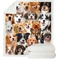 thumbnail image 4 of Dog Print Blanket Dog Lover Gifts Funny Cute Dogs on Blanket Puppy Dog Themed Gifts for Girls Women Super Soft Plush Dog Blanket Throw 50" x 60", 4 of 6