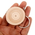 thumbnail image 3 of OFFIGAM 4-Piece Hand-Painted Round Wooden Keychain Set in Khaki, Craft Supplies for Custom Decoration and, 3 of 4
