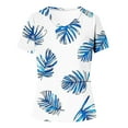 thumbnail image 5 of Womens Tops Plus Size Print Short Sleeve V-Neck T-Shirt Blue XL, 5 of 5